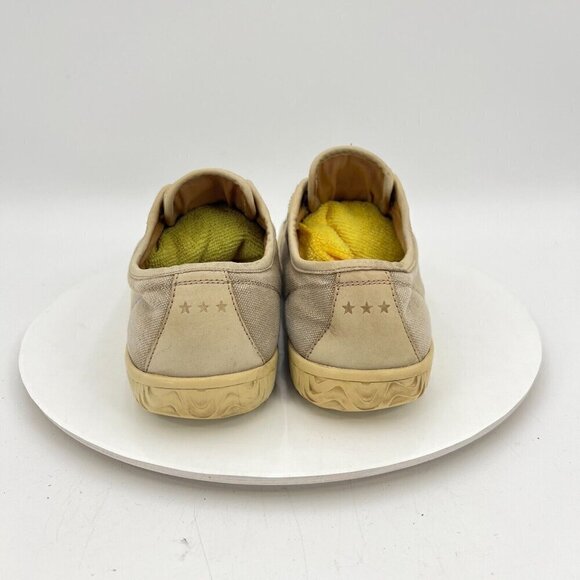 John Varvatos Men Size 7M Cream Washed Canvas Leather Pull On Laceless Shoes - Picture 6 of 15